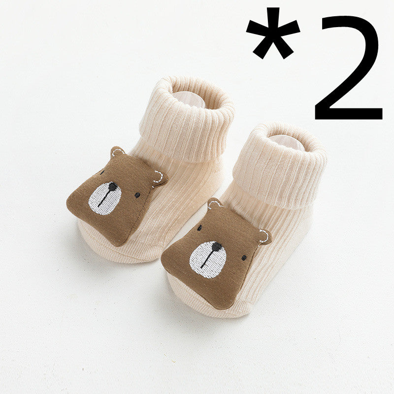 Newborn Baby Socks With Three-dimensional Cartoon Doll