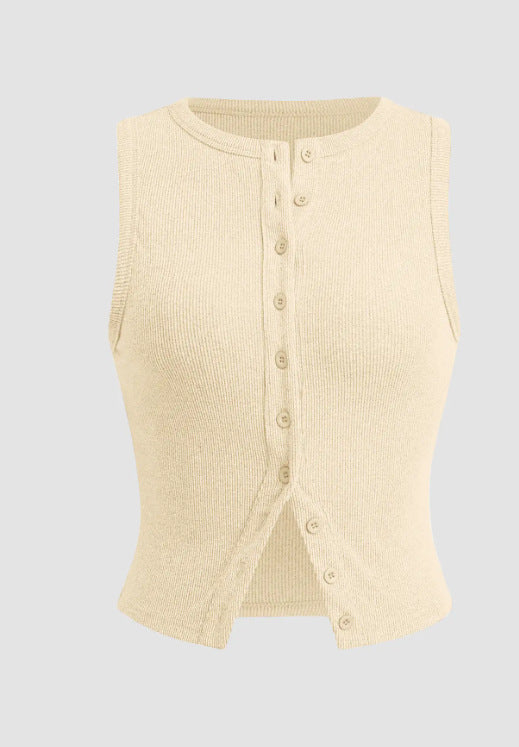 Slim Fit Sleeveless Vest For Women