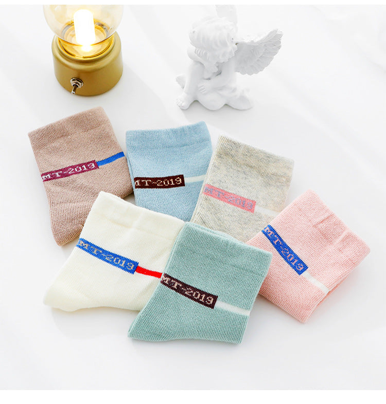 Cute Cartoon Horizontal Strip Baby Socks Creative Fashion Children's Rainbow