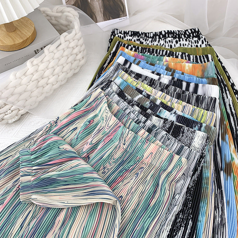 Spring And Summer Women's Wide-legged Pants High Waist Pleated