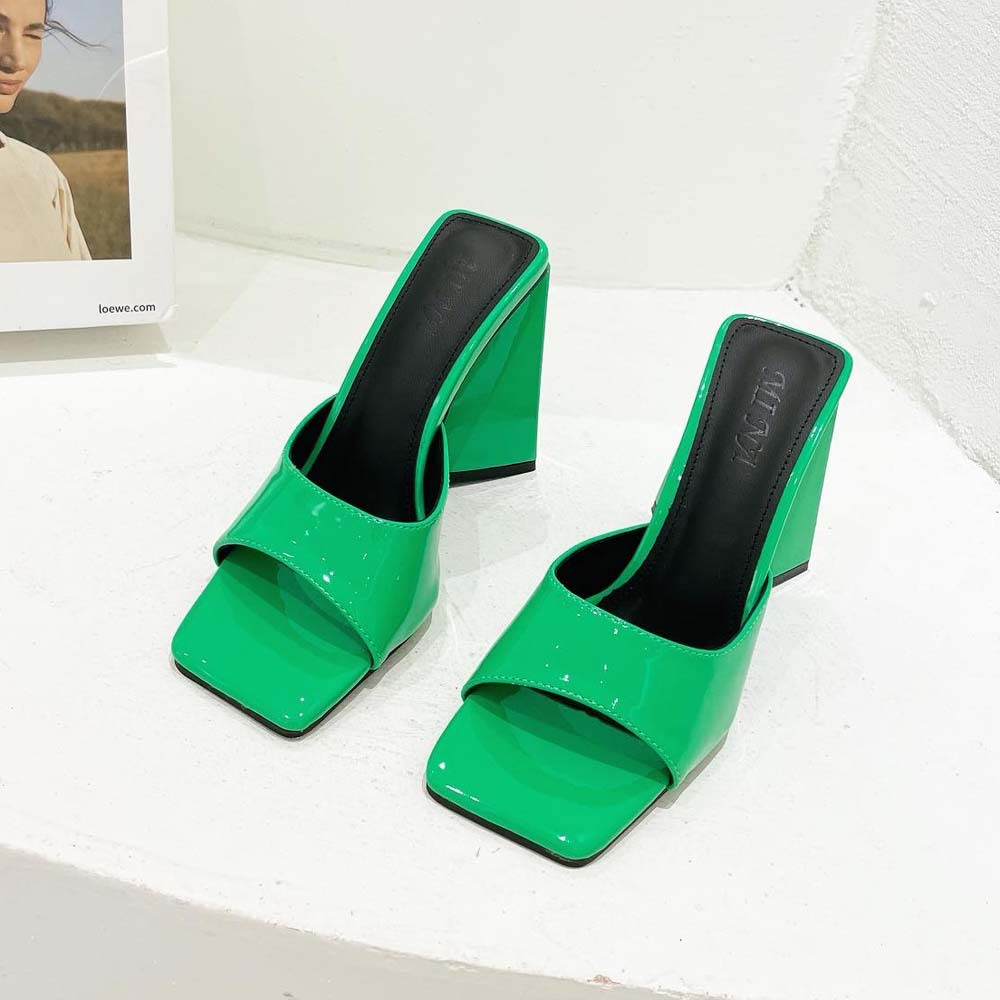 Large Square OpenToe Triangle Heel Sandals