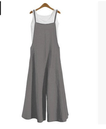 Women's Loose Slimming Casual Minimalist Jumpsuit With Straps
