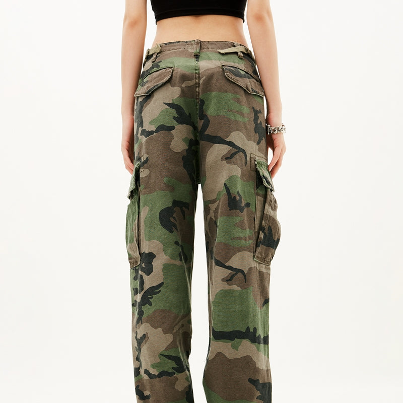 American Retro Hip Hop Camouflage Pants Men