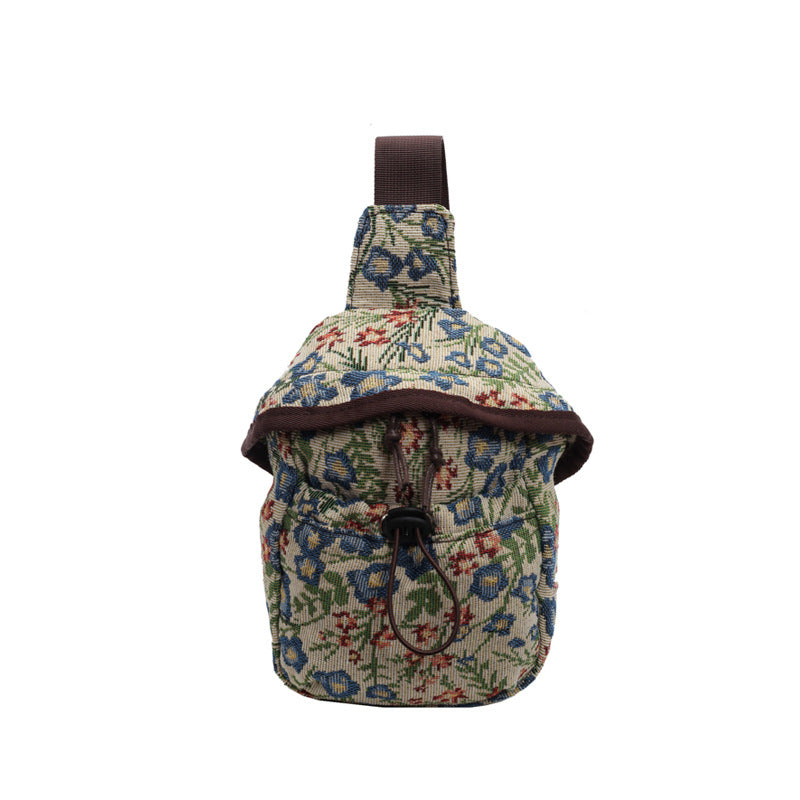 Sød Dametaske Crossbody National Stil Blomst Vestlig Stil Snorlukning