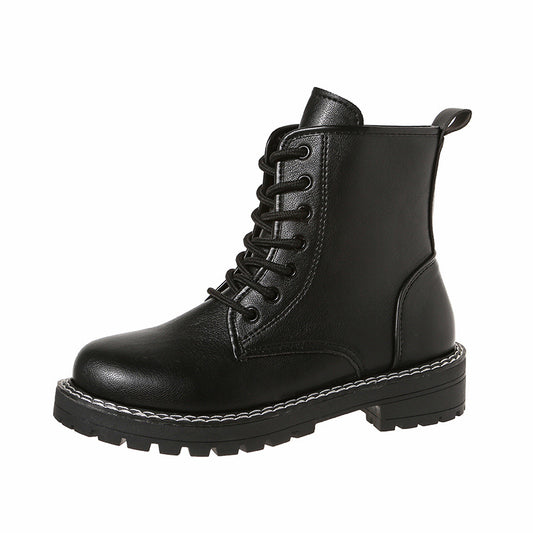 Autumn All Match Thick Heeled Thin Short Boots