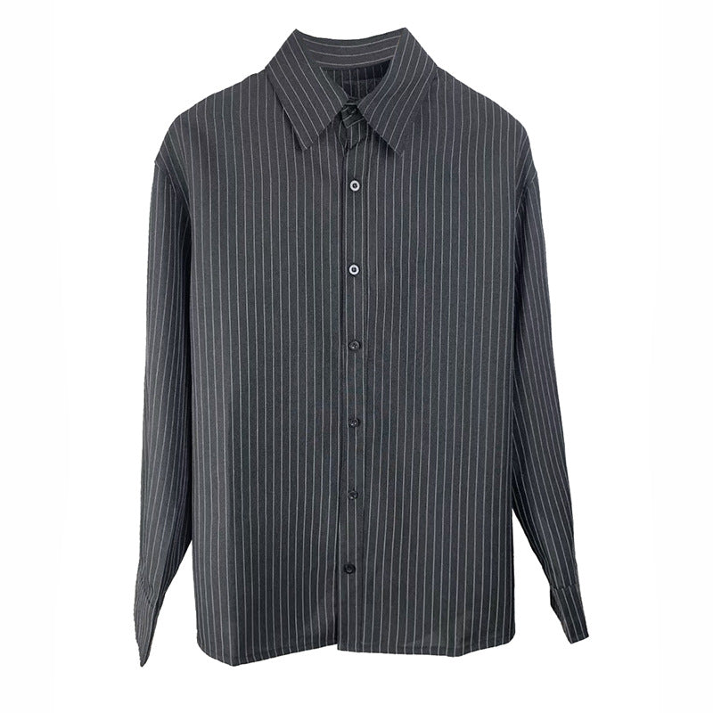 Striped Shirt Men's Long-sleeved Korean