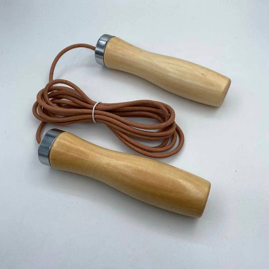 Real Cowhide Solid Wood Handle Bearing Rope