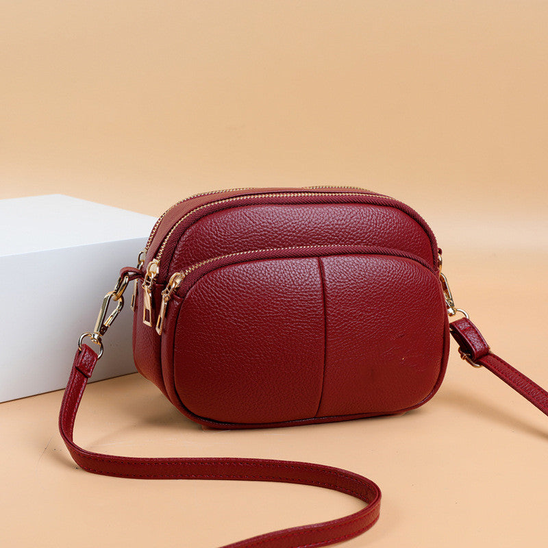 Soft Leather Shoulder Bag Stitching
