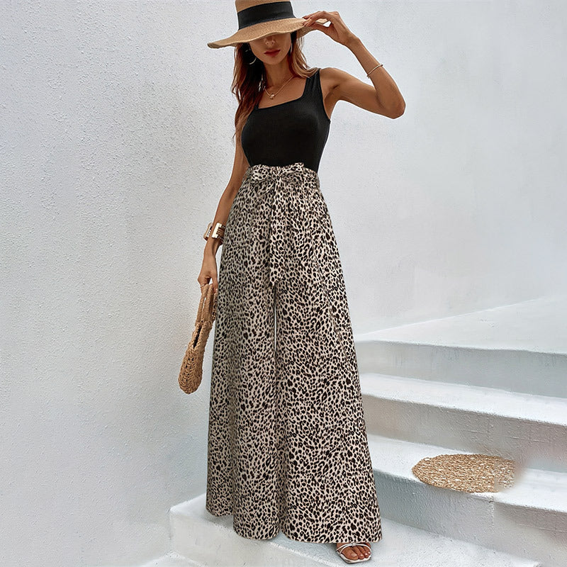 Stretch Slim Women Belt Bow Trousers