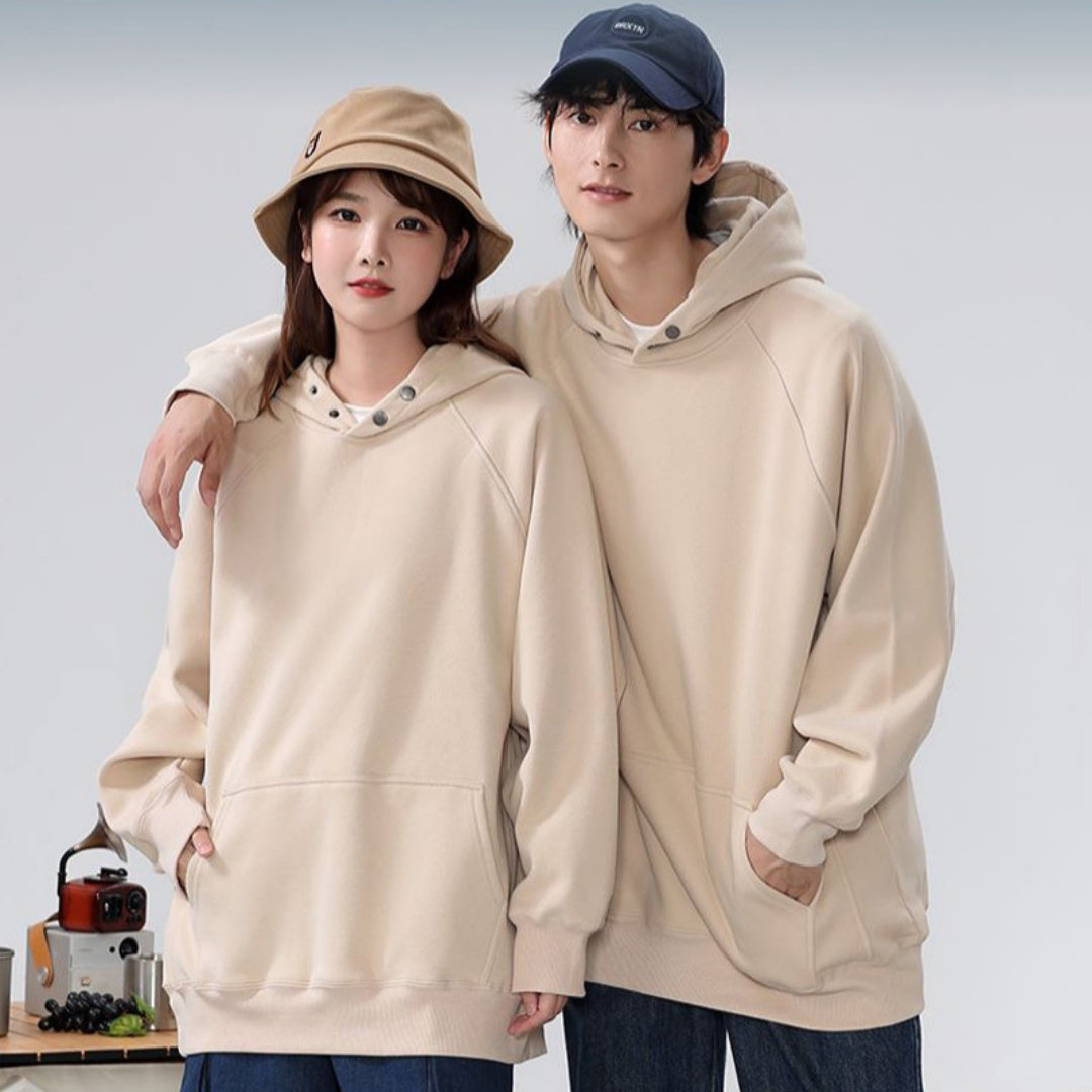 Drop Shoulder Winter Rewear Brushed Hoodie Men's Sweater