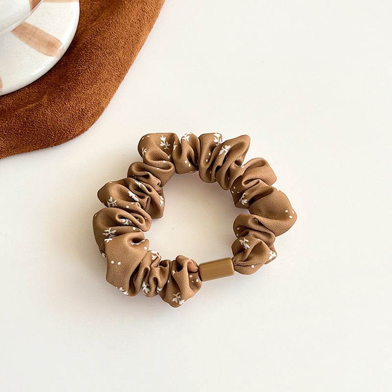 French Floral Small Intestine Hair Band Simple High Elastic Rubber Band