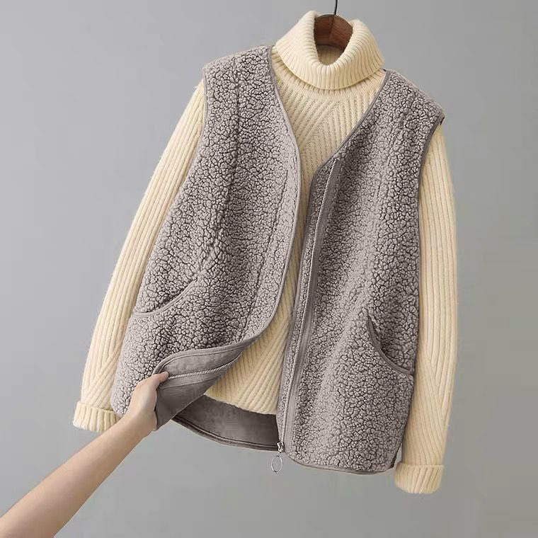 Lamb Wool Outer Wear Waistcoat Vest