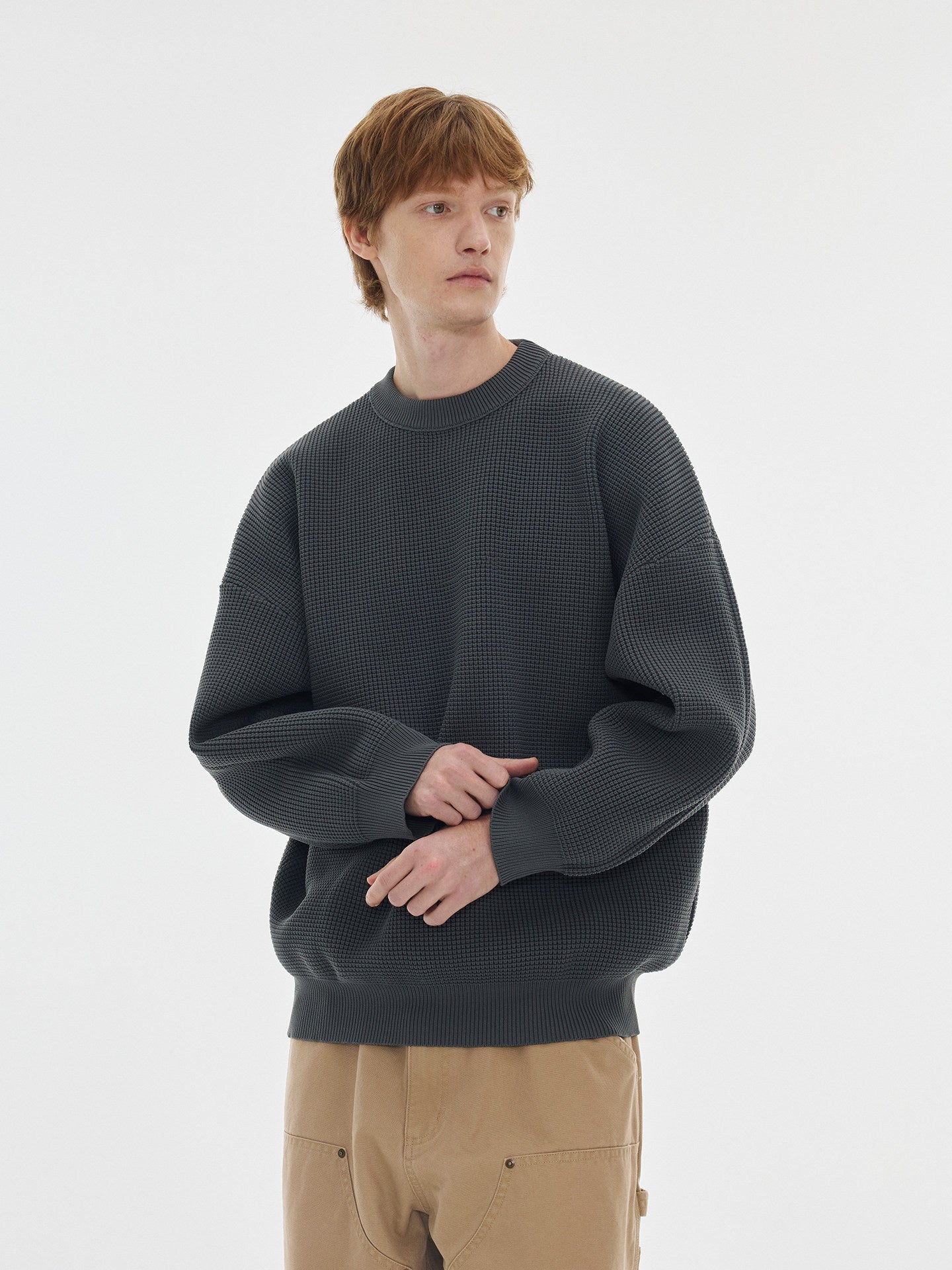 High-elastic Yarn Soft Skin-friendly Wear-resistant Pilling-resistant And Loose-fitting Sweater