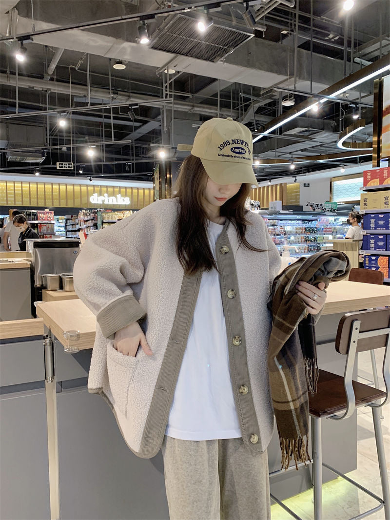 Vintage Wool Coat For Women Winter Loose Casual Thickening