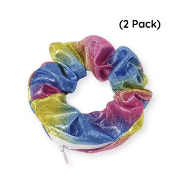 European And American Printed Satin Zipper Large Intestine Hair Ring