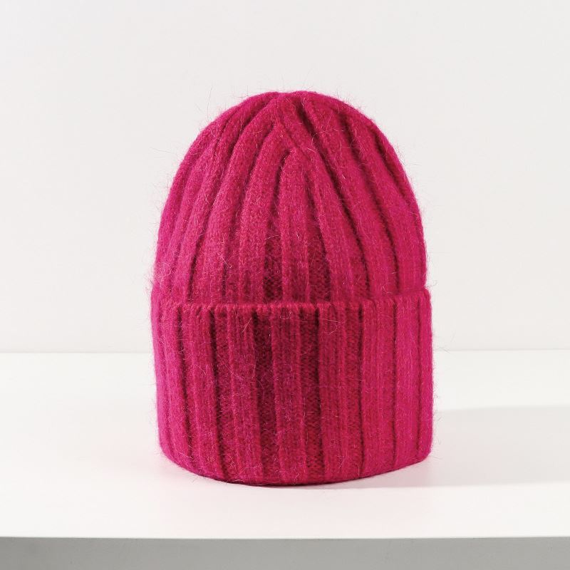 Korean Version Of The Versatile Knitted Hat Japanese Rabbit Hair Vertical Strip Aging