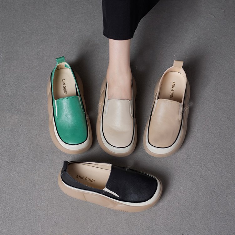 Loafers Women's Autumn New Korean Version Of A Pedal Bread Shoes Platform Casual Shoes Lazy Single Shoes