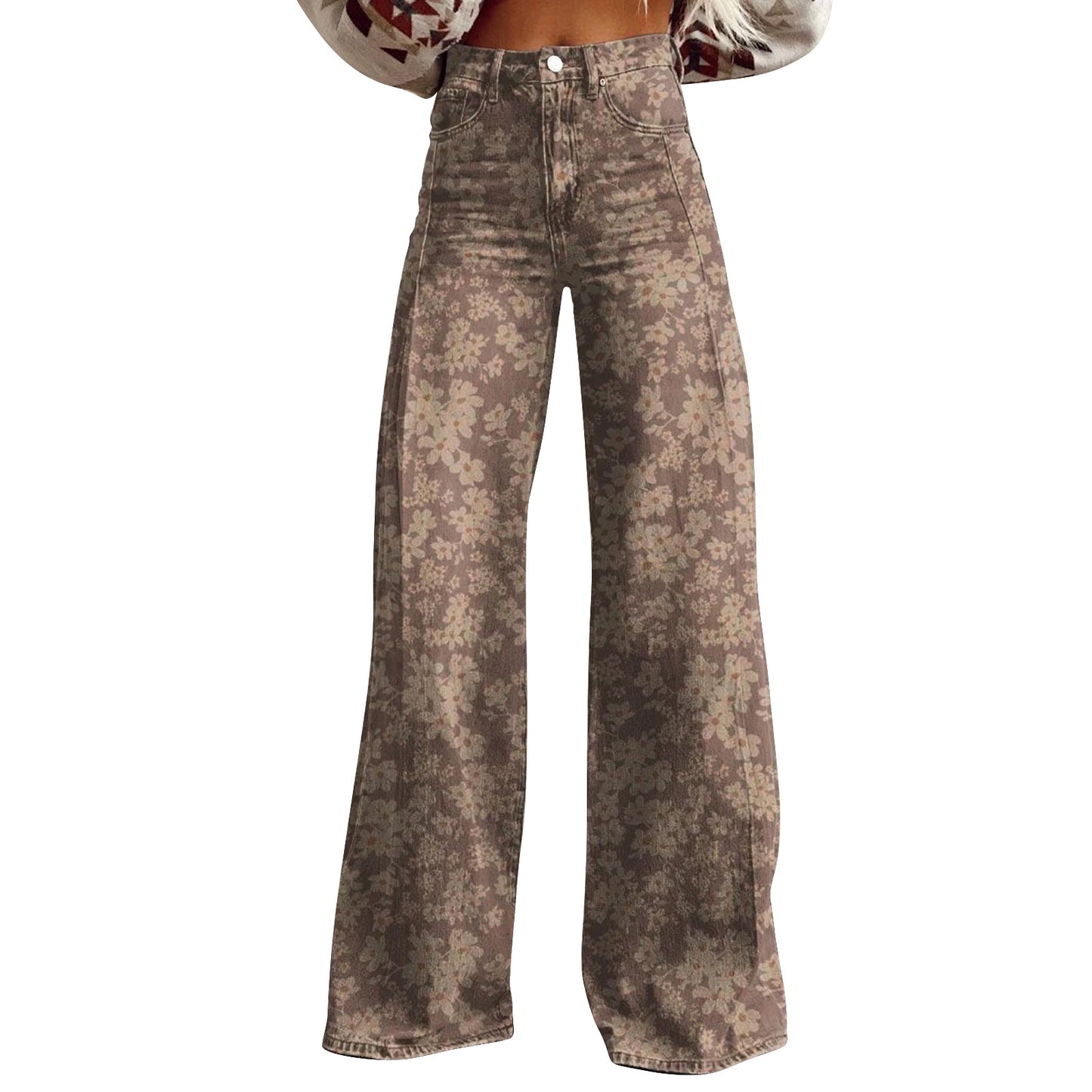American And European-style Womens Flared Denim Jeans Made From Pure Cotton