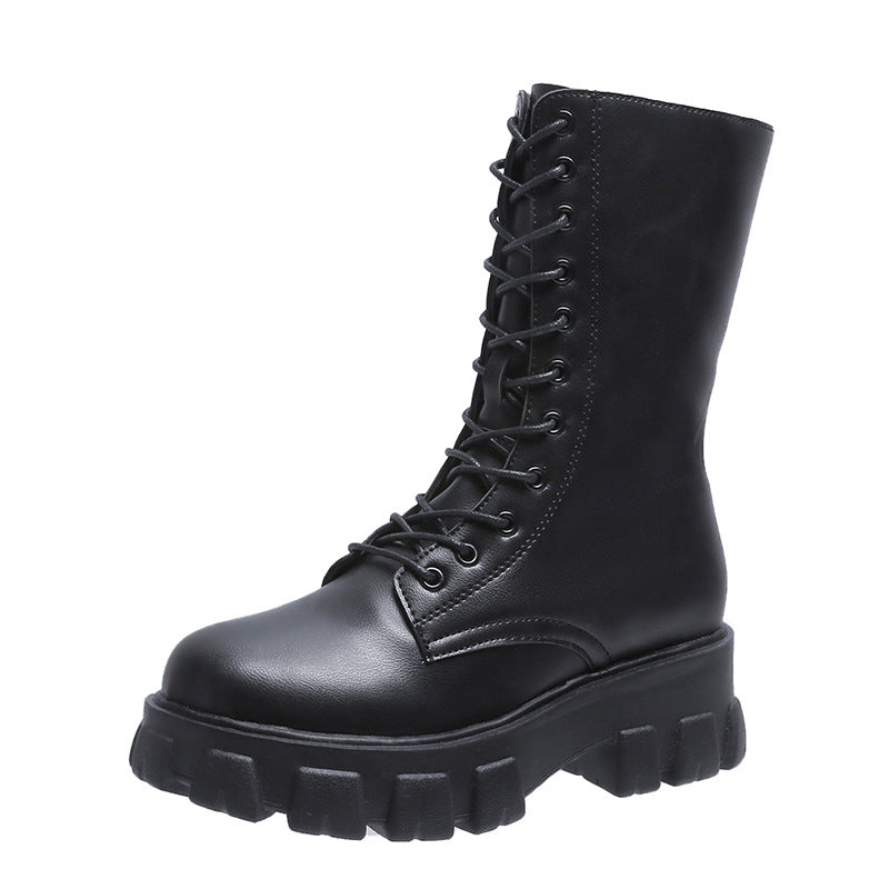 Velvet Mid-tube Microfiber Round Head Artificial Wool Adult Women's Boots