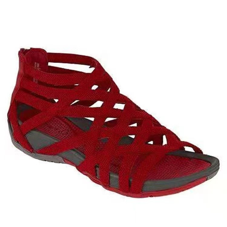 Flat Cross Strap Open Toe Leopard Print Sandals