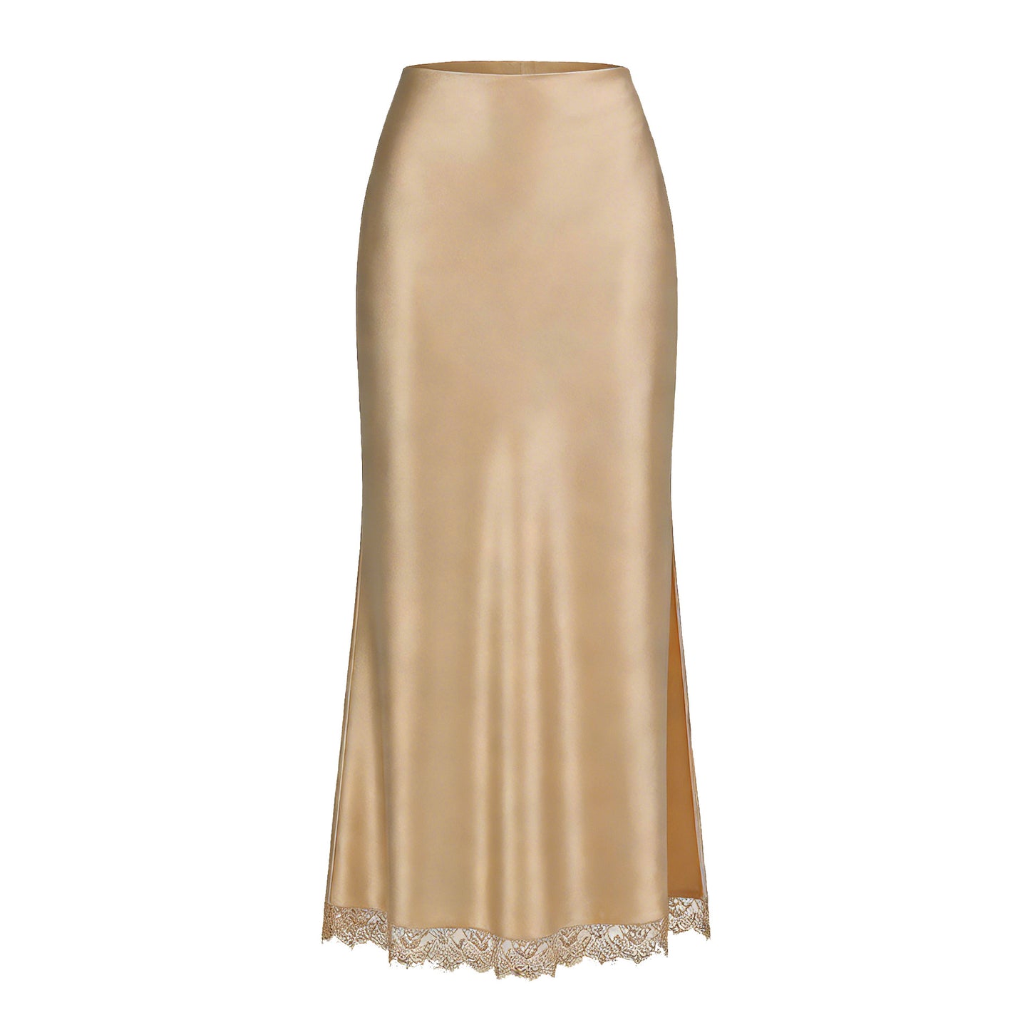 Lace Split High-Waist Elastic Sexy Bodycon Maxi Dress