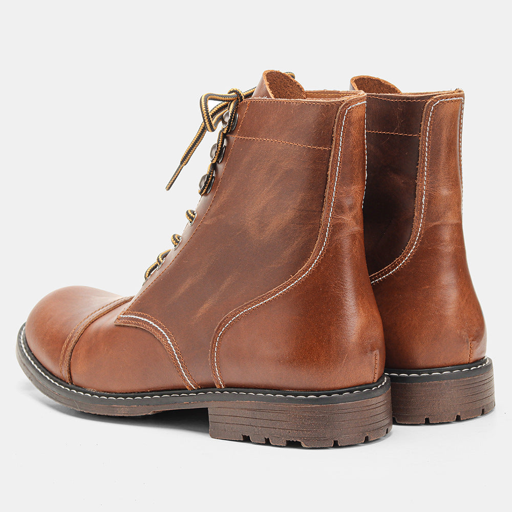 European And American Popular High-top Rubbing Ankle Boots
