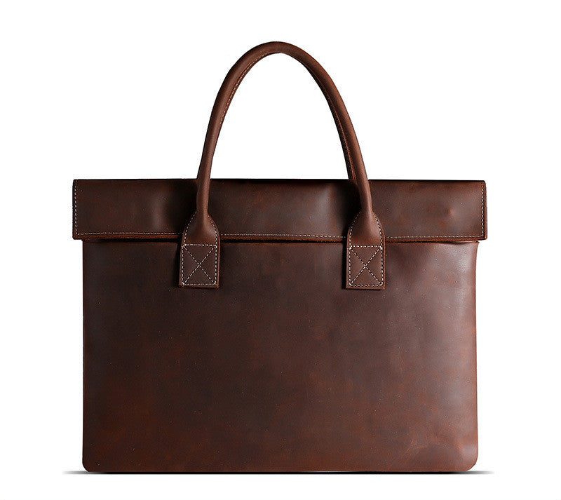 Vintage Crazy Horse Leather Laptop Bag