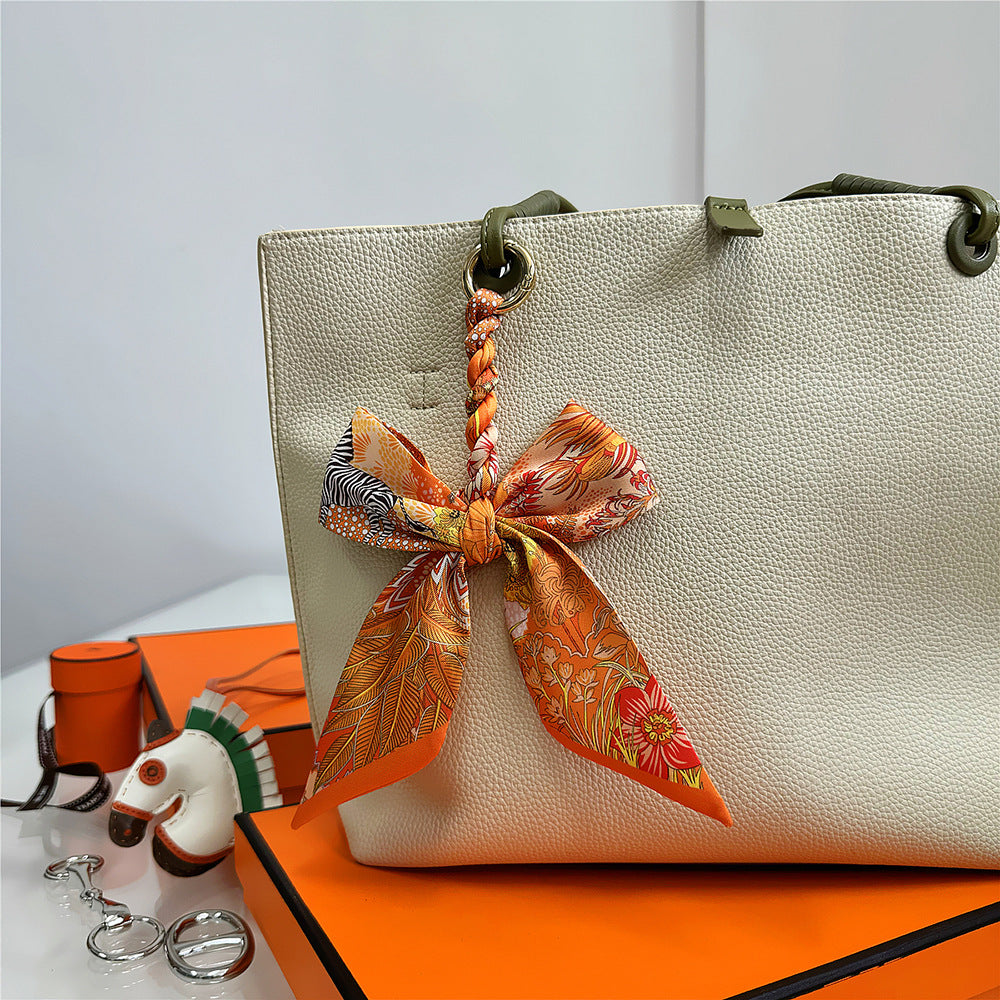 Women's Polyester Bag Decorative Scarf Pendant