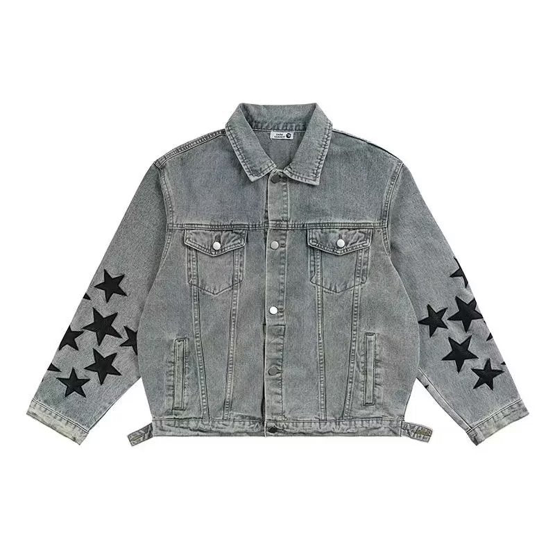 Men's Loose Oversize Jacket Leisure Ripped Denim Jacket