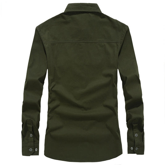 Men's Cotton Long Sleeve Shirt Plus Size Casual