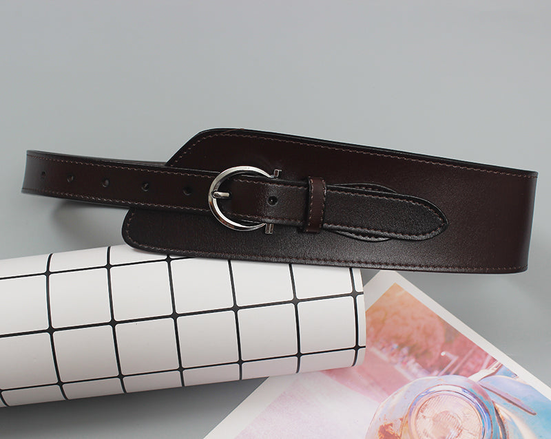 Women's Simple Retro Brown Leather Girdle
