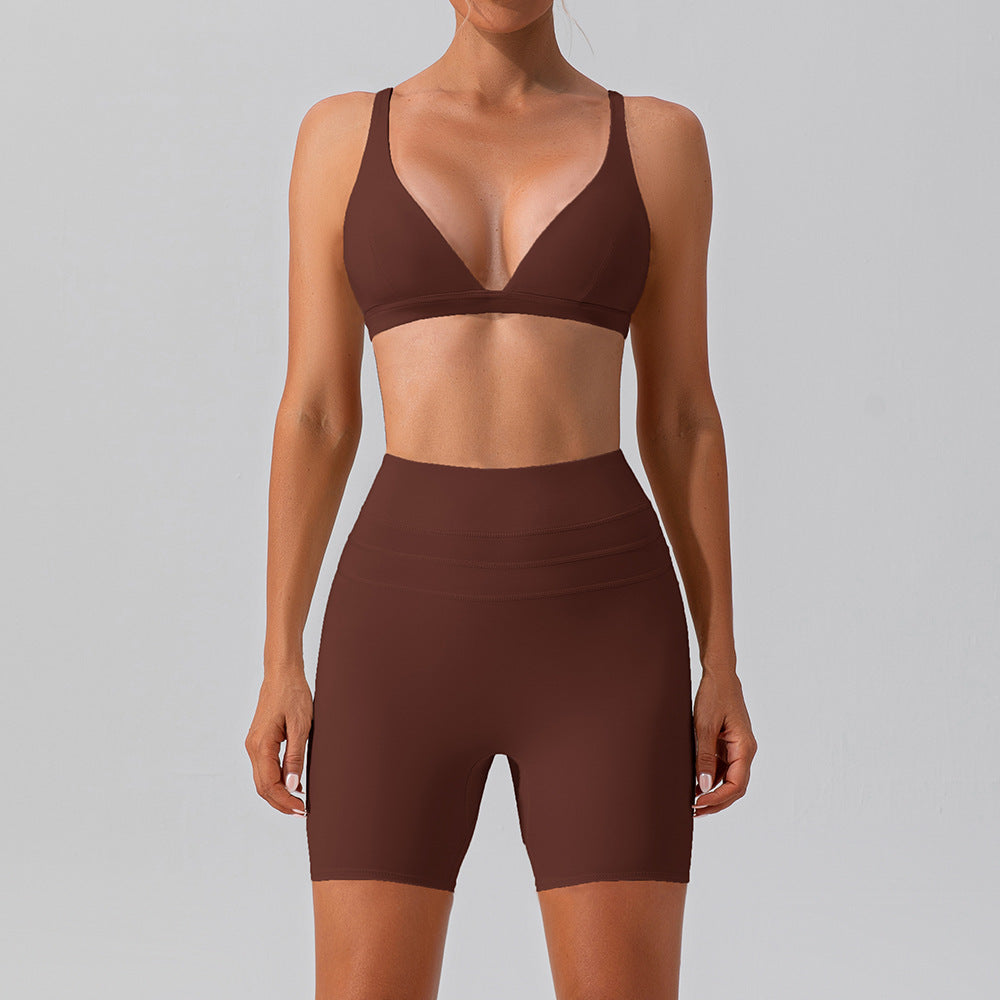 Quick-drying Skinny Yoga Clothes Suit Running Leisure Nude Feel Sports Training Fitness Suit
