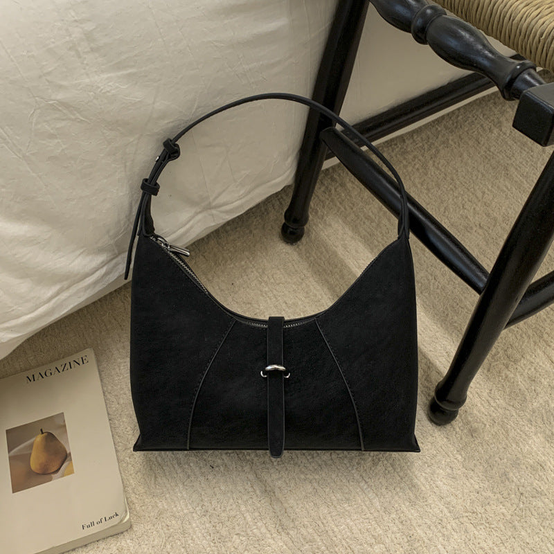 Trendy Retro Matte Underarm Bag For Women Korean Style