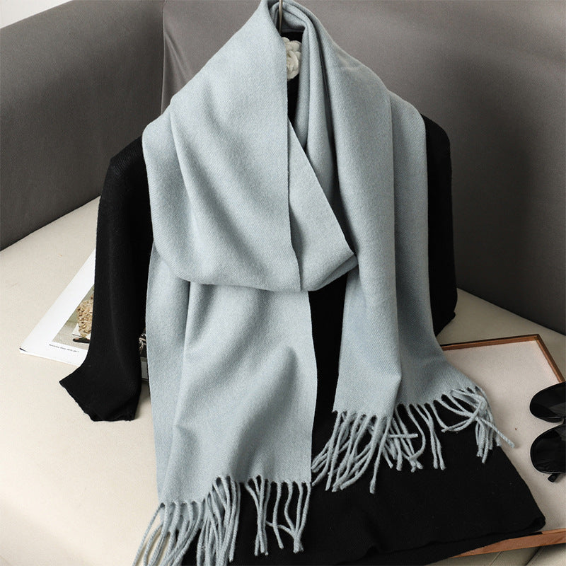 Solid Color Maillard Scarf Cashmere-like Women Warm Shawl