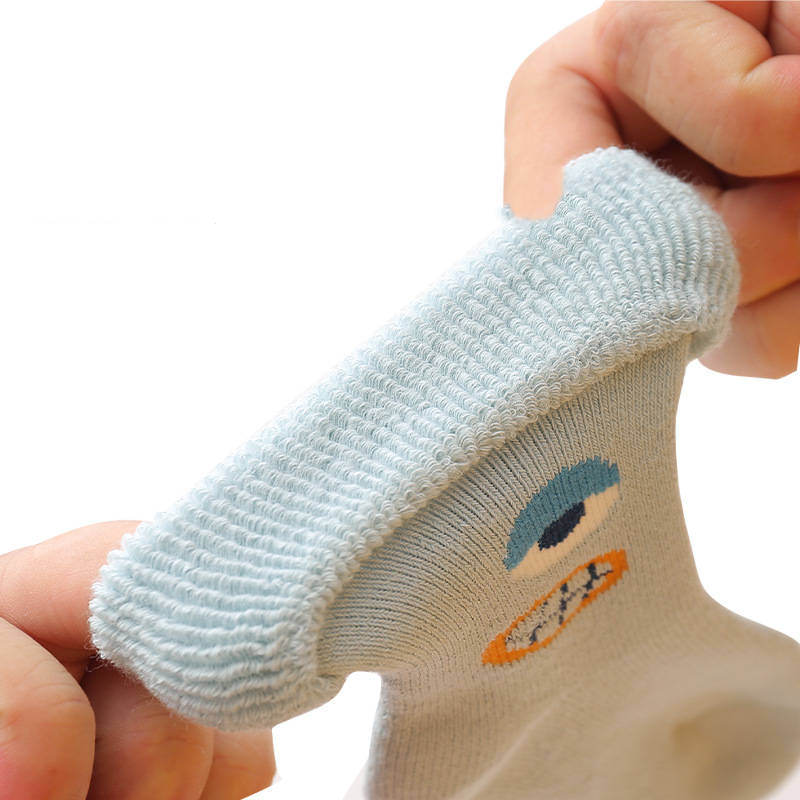 Thickened Children's Socks Cartoon Turn Up Long Plus Velvet Warm Cotton Newborn