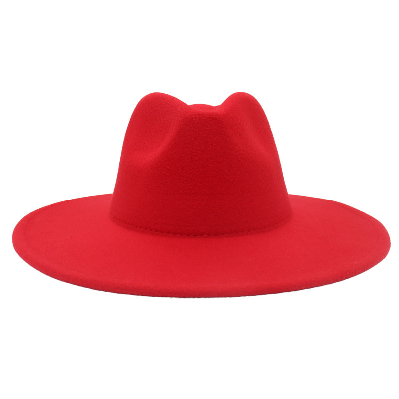 Large Brim Solid Color Cashmere Fashion Felt Jazz French Top Hat