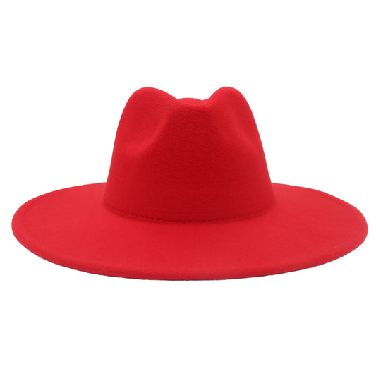 Large Brim Solid Color Cashmere Fashion Felt Jazz French Top Hat