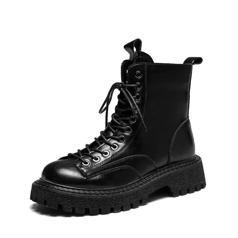 Ins British Style Thick Soled Motorcycle All Match Single Boot