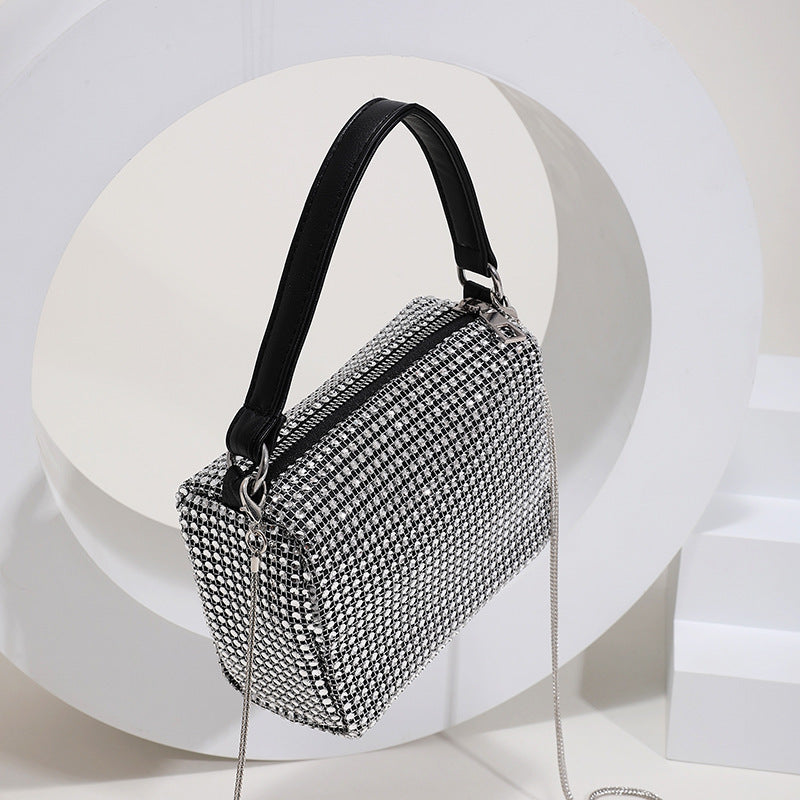 Dame håndtaske med rhinsten, ny mode kæde skulder-/crossbody-taske