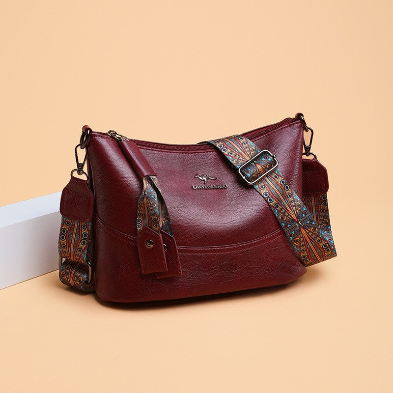 New Women's Bucket Bag Soft Leather One-shoulder Crossbody