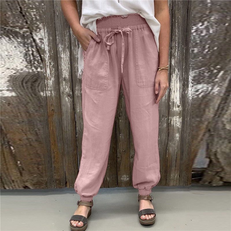 Loose Strappy Trousers Elasticated Slacks