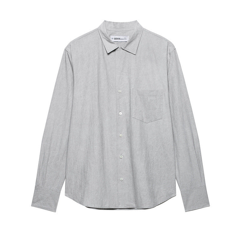 Autumn Solid Color European And American Tuyere Pocket Decoration Shirt