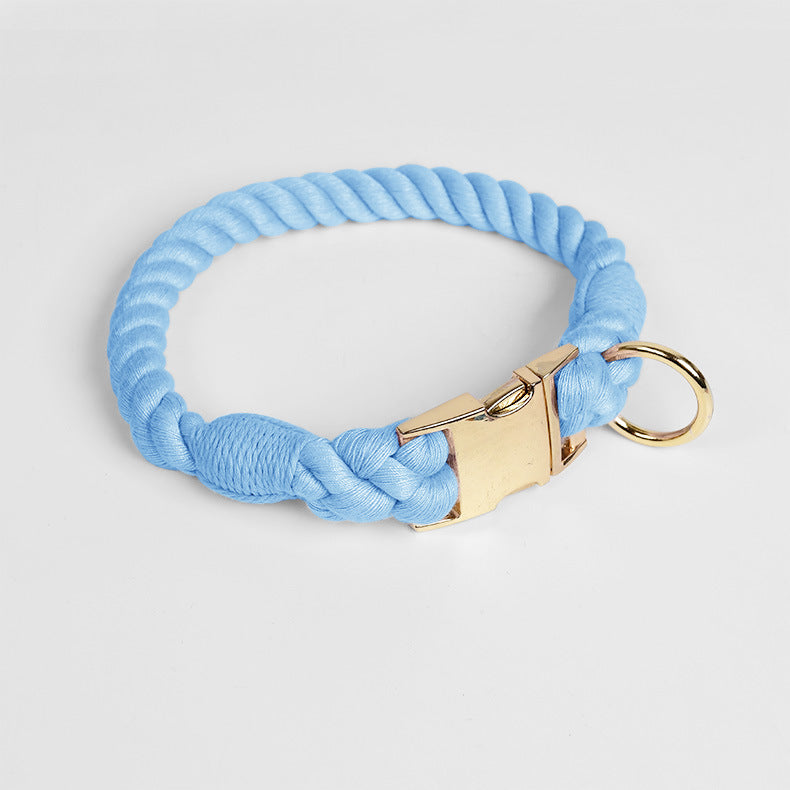 Woven Gradient Color Cotton String Dog Pet Traction Collar