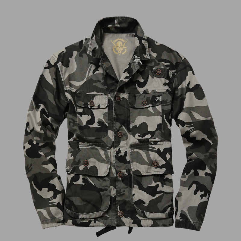 Tooling Shirt Long-sleeved Jacket Camouflage Tooling Military Jacket Thick Twill