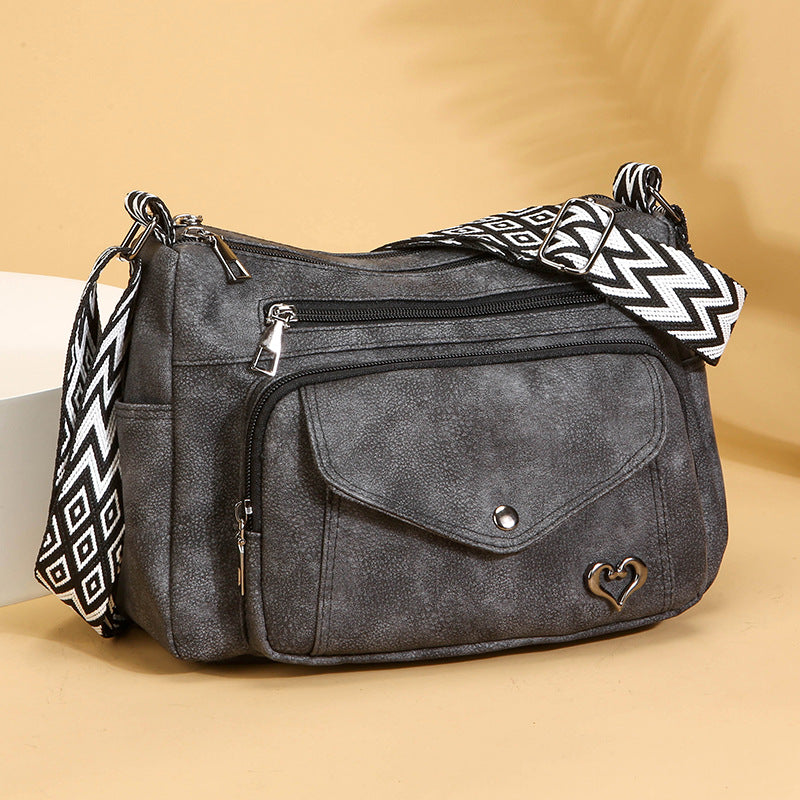 Flip All-match Simple Middle-aged Large Capacity Shoulder Messenger Bag