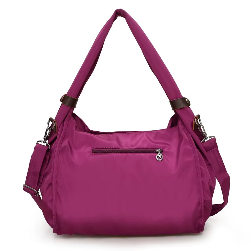 Nylon Fitness Travel Gym Bag for Women - Versatile Outdoor Sports Shoulder Tote and Yoga Handbag