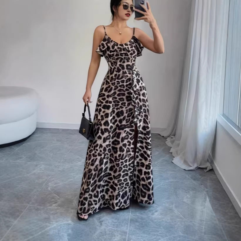 French-style Sexy Strapless Printed Slip Dress