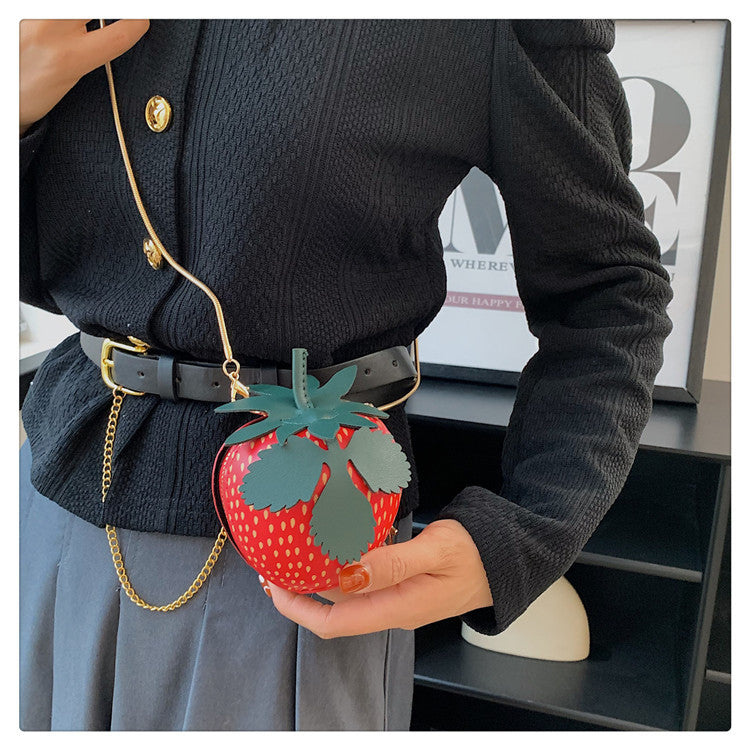 Sweet And Cute Strawberry Style Crossbody Bag