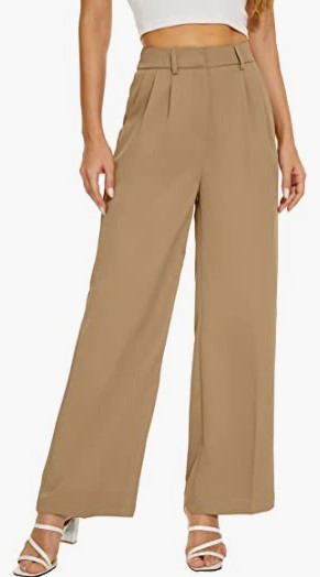 Commuter Drooping Slimming High Waist Pure Color Wide-leg Pants Casual Suit Pants