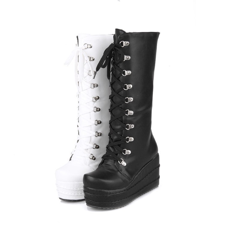 Fashion Side Zipper Platform Boots Casual